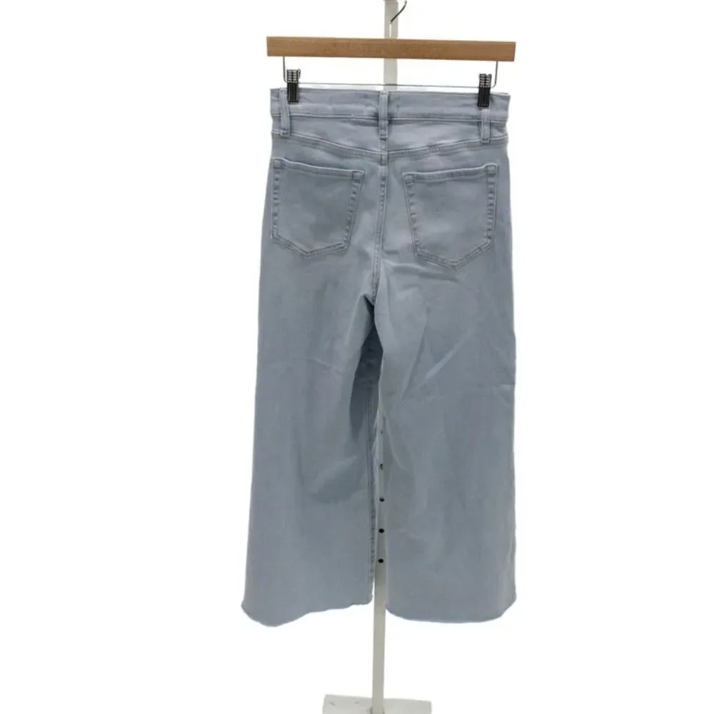 Frame Womens Cropped Wide Leg High Waist Jeans Light Blue Size 27